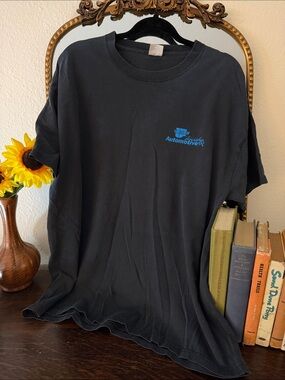 Delta Black Short Sleeve Tee with Blue Automotive Chest Logo